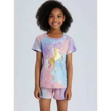 Unicorn Panda Pajamas Set for Big Girls Size 6-16