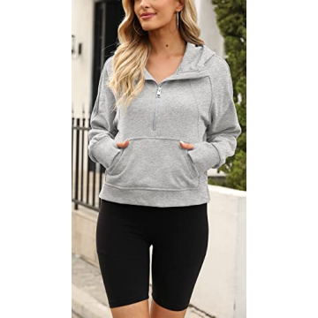 Stylish Cropped Fleece Lined Hoodie for Women