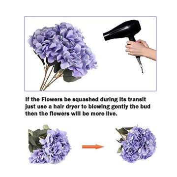 Louiesya Silk Hydrangea Flowers for Home Decor