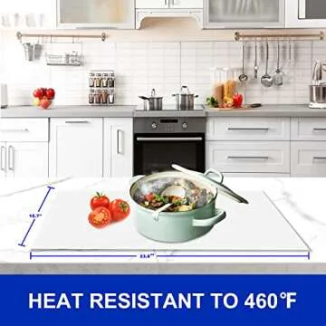 Kazualv Extra Large Silicone Mats for Kitchen Counter, Thick Kitchen Counter Mat Heat Resistant Mat for Countertop Protector Mat, Nonslip XL Silicone Mats for Crafts 23.6”x15.7” Desk Mat Translucent