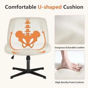 Sweetcrispy Armless Office Chair - Wide & Comfortable