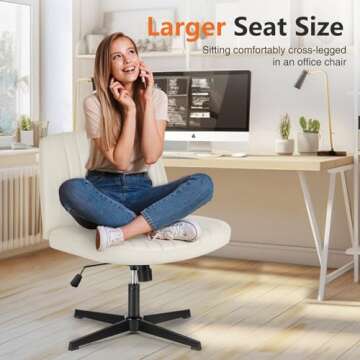 Sweetcrispy Armless Office Chair - Wide & Comfortable