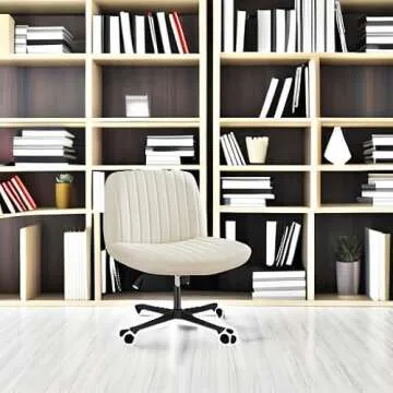 Sweetcrispy Armless Office Chair - Wide & Comfortable