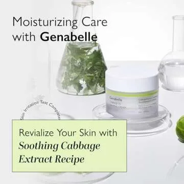 Genabelle Cabbage 73 Calming Cream - Lightweight Watery-Type Moisturizer with CICA, Sucralfate, Hyaluronic Acid, Helps Instantly Calm, & Hydrate the Skin 1.69 fl. oz.