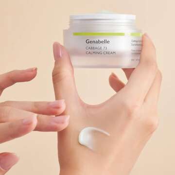 Genabelle Cabbage 73 Calming Cream - Lightweight Watery-Type Moisturizer with CICA, Sucralfate, Hyaluronic Acid, Helps Instantly Calm, & Hydrate the Skin 1.69 fl. oz.
