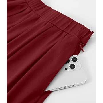 Taydey A-Line Pleated Vintage Skirts for Women (M, Burgundy)
