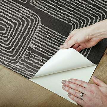 RoomMates RMK12216PL Nikki Chu Black and White Zulu Signature Peel and Stick Wallpaper, Roll, Black/White