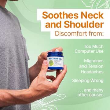 Basic Vigor Migrastil Soothing Neck & Shoulder Cream - Fast-Acting & Powerful - Non-Greasy Topical Cream (4 oz.) Made in The USA