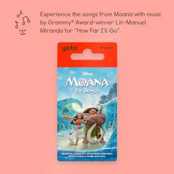 Yoto Disney Moana: The Songs – Kids Musical Card for Use with Player & Mini All-in-1 Audio Device,...