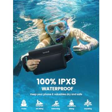 Lamicall [2Pack] Waterproof Fanny Packs, Dry Bag Pouch - [Elastic Waist Strap] Phone Waterproof Wais...