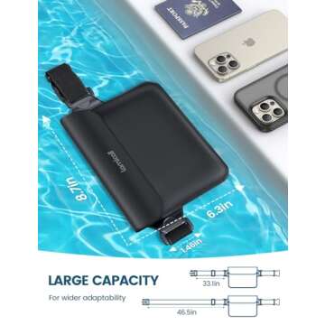 Lamicall [2Pack] Waterproof Fanny Packs, Dry Bag Pouch - [Elastic Waist Strap] Phone Waterproof Waist Pouch Dry Bag, Beach, Kayaking, Swimming, Boat Essentials, 8.7” for iPhone 16 15 14 13 Pro Max