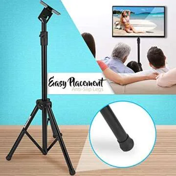 Pyle Premium LCD Flat Panel TV Tripod Stand, Portable & Foldable TV Mount for LCD/LED Flat Screen TVs up to 32", Adjustable Height, 88.8 lbs Capacity, VESA 100x200/200x200 - (PTVSTNDPT3215)