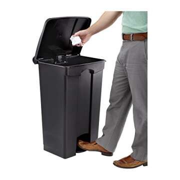 Safco Hands-Free Step On Trash Can - 23 Gallon Capacity