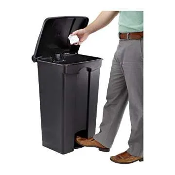 Safco Hands-Free Step On Trash Can - 23 Gallon Capacity
