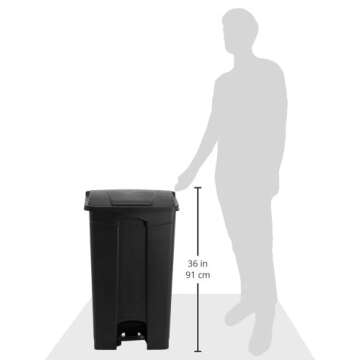 Safco Hands-Free Step On Trash Can - 23 Gallon Capacity