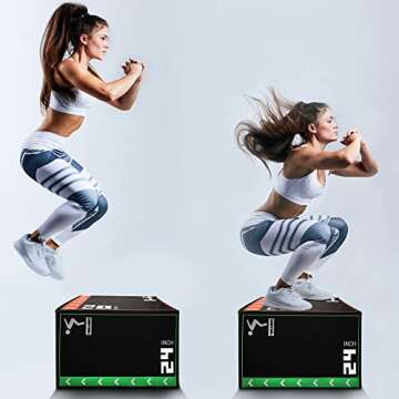 Holleyweb 3 in 1 Foam Plyometric Jump Box 16"x20"x24" Jump Training & Conditioning-Plyo Jump Box for...