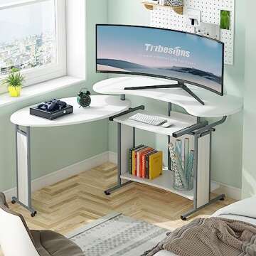 Modern L-Shaped Desk for Home Office and Study Space