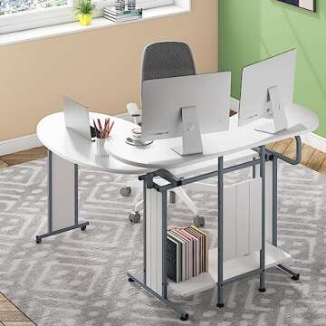 Modern L-Shaped Desk for Home Office and Study Space