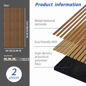Luxdecor Acoustic Wood Slat Panels - Elegant Noise Control