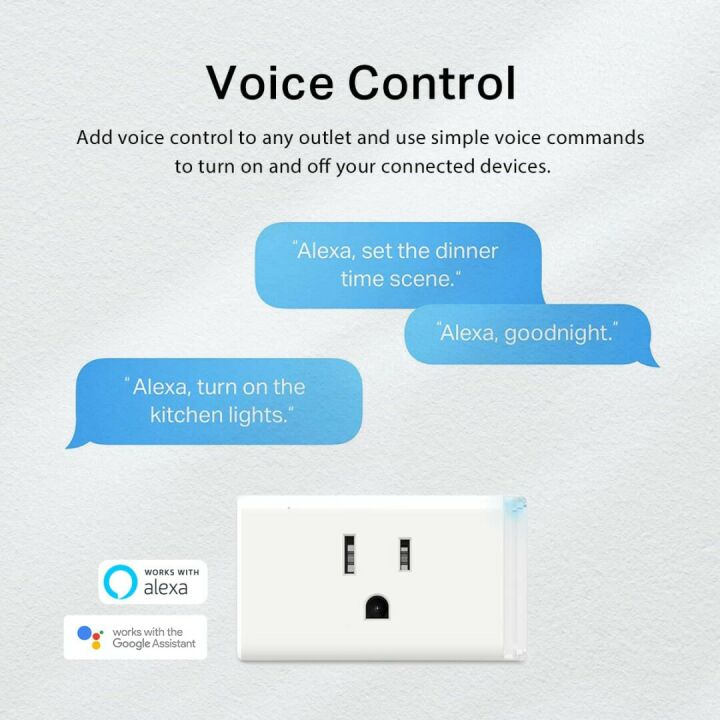 Smart Wi-Fi Outlet Works with Alexa & Google Home