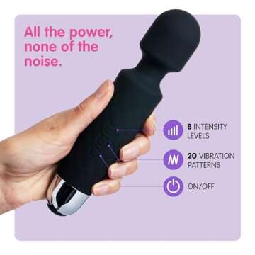 Oliver James Vibrator Wand for Women (Small) | Quiet Vibrating Dildo with 20 Patterns and 8 Speeds f...
