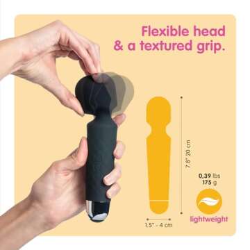 Oliver James Vibrator Wand for Women (Small) | Quiet Vibrating Dildo with 20 Patterns and 8 Speeds for Sexual Pleasure | Adult Sex Toys for Woman and Clit Stimulator Vibrators | Sexy Gifts for Her