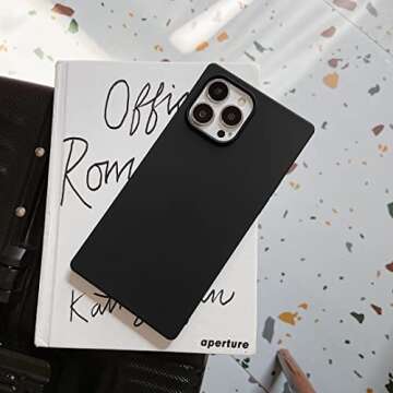 Jmltech for iPhone 14 Pro Max Case Silicone Protective Slim Thin Shockproof Flexible Women Girls Cute Phone Case for iPhone 14 Pro Max Black