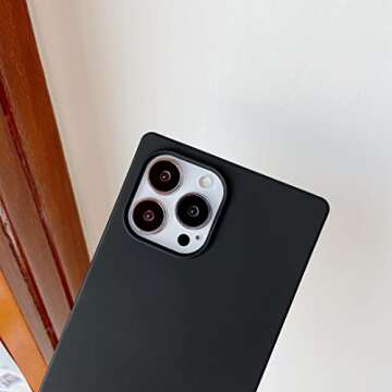 Jmltech for iPhone 14 Pro Max Case Silicone Protective Slim Thin Shockproof Flexible Women Girls Cute Phone Case for iPhone 14 Pro Max Black