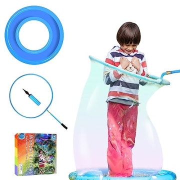 Kid in A Bubble Toy Giant Bubble Wand Set with Pool Tray for Outdoor Fun