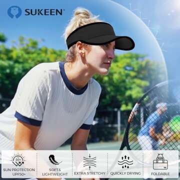 Sukeen Sport Performance Visor hat for Women Men,Lightweight Sun Hats Packable Empty Top Cap for Sun...