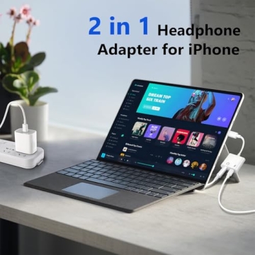 Seulliya USB C to 3.5mm Headphone and Charger Adapter 2-in-1