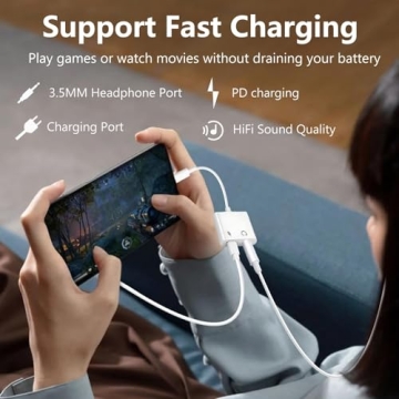 Seulliya USB C to 3.5mm Headphone and Charger Adapter 2-in-1