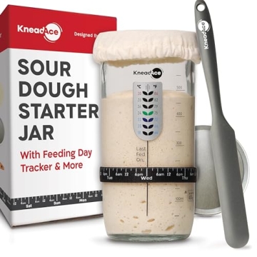 KneadAce Sourdough Starter Kit with Glass Jar and Accessories
