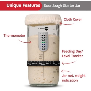 KneadAce Sourdough Starter Kit with Glass Jar and Accessories
