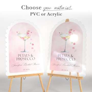 Personalized Petals & Prosecco Bridal Shower Sign - Custom Bridal Shower Welcome Sign - Bridal Showe...