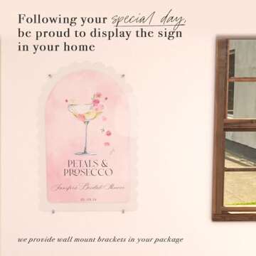 Personalized Bridal Shower Sign - Petals & Prosecco Welcome