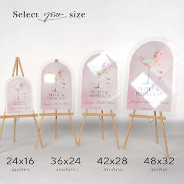 Personalized Bridal Shower Sign - Petals & Prosecco Welcome