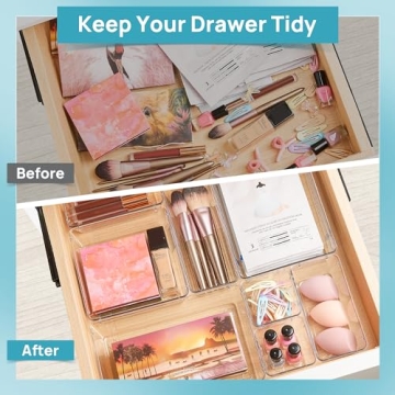 Vtopmart Clear Drawer Organizer Bins for a Clutter-Free Home