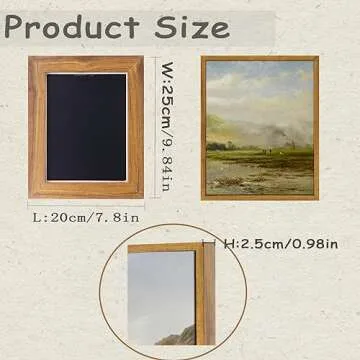 WITCOLOR 2 Pack Framed Canvas Wall Art, 8×10in Vintage Wall Art Decor for Living Room Nature Landscape Countryside Wood Wall Art Prints Scenery Oil Painting for Bedroom Office Home Decoration