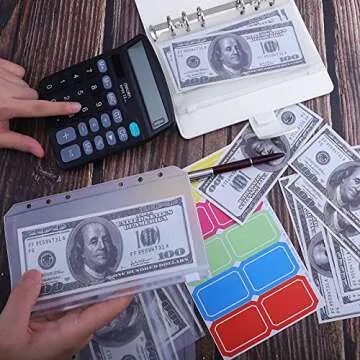 Antner A6 Budget Binder with Zipper Cash Envelopes for Money Organizer & Budgeting, PU Leather Budget Planner Money Saving Binder with Cash Stuffing Envelopes & Labels for Home Office Travel, White