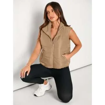 AUTOMET Women’s Stylish Winter Puffer Vest with Pockets