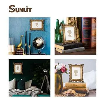 Sunlit Vintage Picture Frame 5x7 Inch, Luxury Antique Photo Frames with Glass Front, Photo Display, Tabletop Wall Hanging, Gift Ideas, Bronze Gold