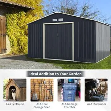 Goplus 11' X 10' Metal Storage Shed - Outdoor Organizer