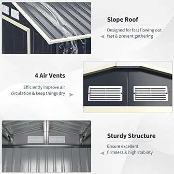 Goplus 11' X 10' Metal Storage Shed - Outdoor Organizer