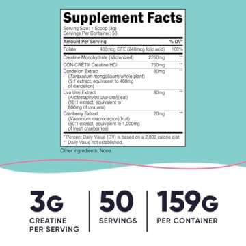 Nutricost Creatine Monohydrate Powder for Women, Micronized, Unflavored, 50 Servings - Vegetarian, Non-GMO, Gluten Free