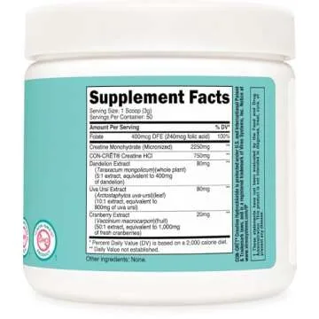 Nutricost Creatine Monohydrate Powder for Women, Micronized, Unflavored, 50 Servings - Vegetarian, Non-GMO, Gluten Free