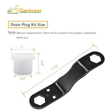 Ganivsor RV Water Heater Drain Plug & Wrench Kit, for RV Camper Water Heater Drain Plugs- Suitable f...