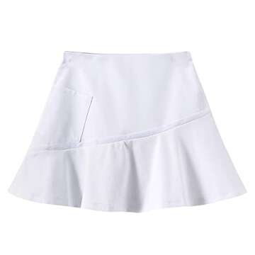 GRANDWISH Girls Athletic Performance Skort for Tennis, Golf, and Running - White 6