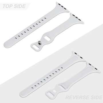 STG Sport Band Compatible with Apple Watch 38mm 40mm 41mm 42mm 44mm 45mm 49mm, Soft Silicone Slim Thin Narrow Replacement Strap Compatible for iWatch Ultra SE Series 9/8/7/6/5/4/3/2/1 (White,