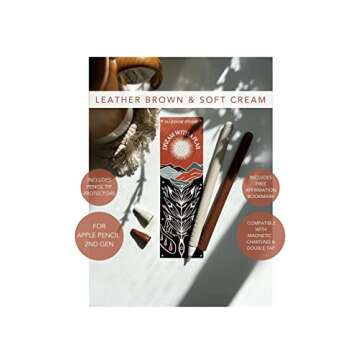 Blue Dune Studio Apple Pencil 2nd Generation Protective Sleeve Cover Grip, Apple Pencil Case, Compatible with Magnetic Charging and Double Tap, Boho Neutral Colors (Brown/Beige 2-Pack)